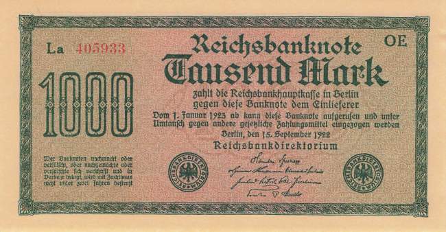 1000 Mark 1922 ro.75d OE
